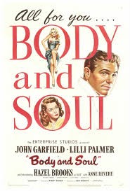 Cartel de la película Body and Soul con la imagen de la protagonista dentro de las oes y del chico fuera del título